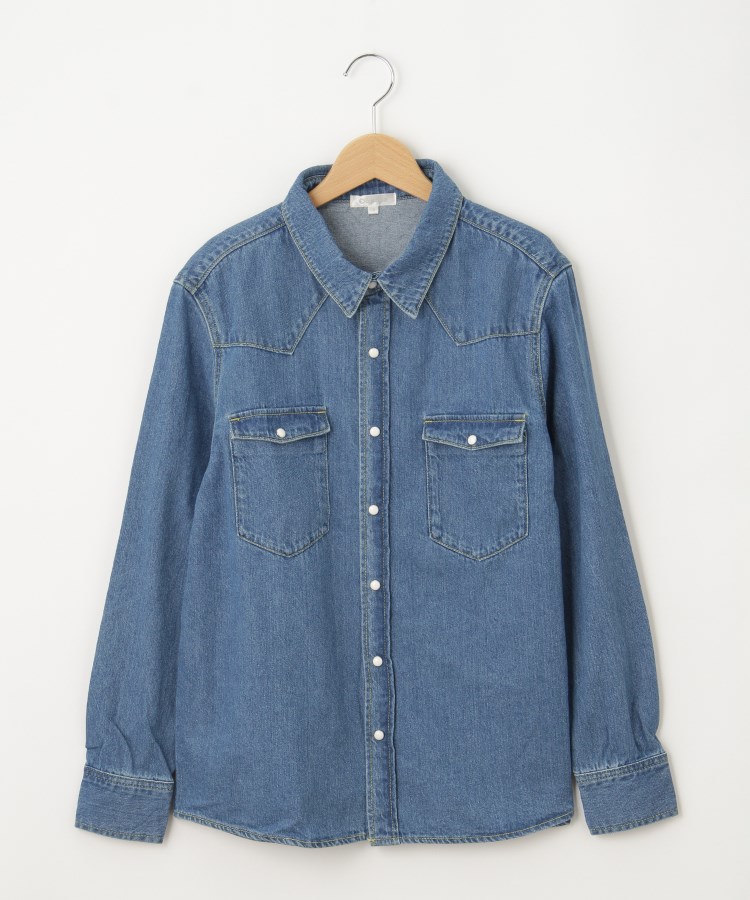 オフプライスストア(メンズ)(OFF PRICE STORE(Mens))のEnjouemen（エンジョウメン） スナップボタンデニムシャツ【SALE/カジュアル/デイリー/トレンド/ストリート/ユニセックス】 ブルー(092)