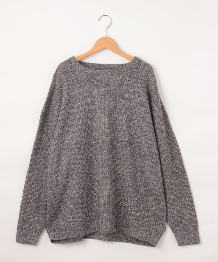 オフプライスストア(メンズ)(OFF PRICE STORE(Mens))のRelation（リレーション） BIGサイズニットプルオーバー【SALE/カジュアル/デイリー/トレンド/ルーズシルエット/ゆったり】 グレー×チャコール(013)