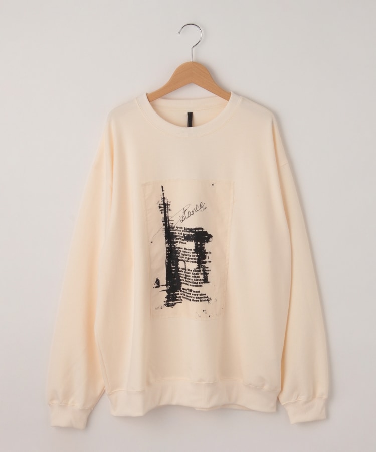オフプライスストア(メンズ)(OFF PRICE STORE(Mens))のHALHAM（ハルハム） ビックプリントスウェット【SALE/セール/カジュアル/デイリー/トレンド/ルーズシルエット/ゆったり/ユニセックス】 ホワイト(001)