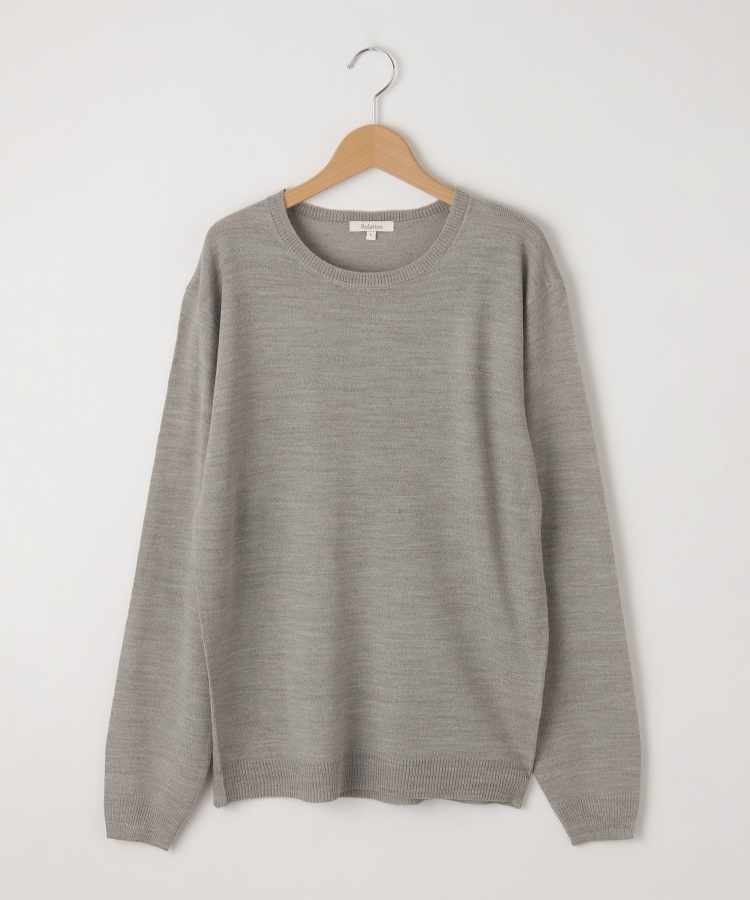 オフプライスストア(メンズ)(OFF PRICE STORE(Mens))のRelation（リレーション） Uネックニット【SALE/カジュアル/デイリー/トレンド/きれいめカジュアル】 杢グレー(012)
