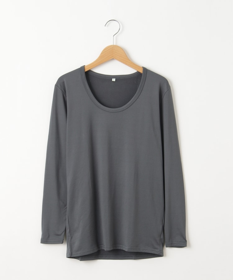 オフプライスストア(メンズ)(OFF PRICE STORE(Mens))のRelation（リレーション） 裏起毛長袖Uネックインナー【SALE/カジュアル/デイリー/トレンド/ユニセックス】 チャコールグレー(014)