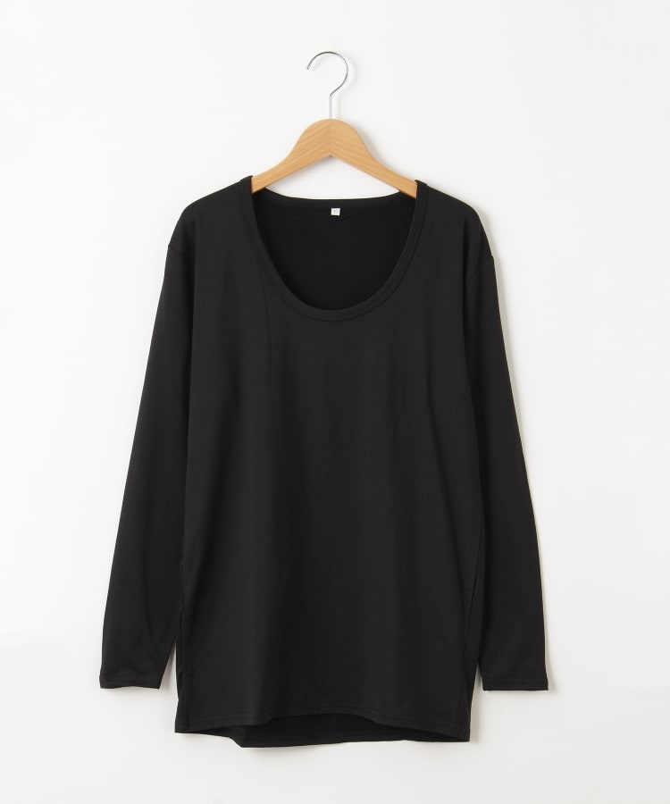 オフプライスストア(メンズ)(OFF PRICE STORE(Mens))のRelation（リレーション） 裏起毛長袖Uネックインナー【SALE/カジュアル/デイリー/トレンド/ユニセックス】 ブラック(019)