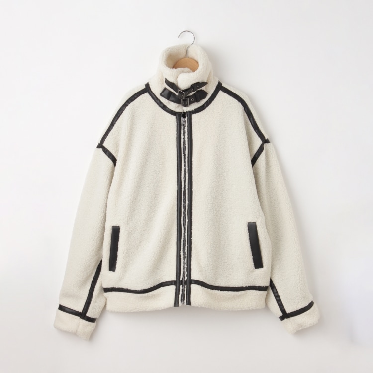 オフプライスストア(メンズ)(OFF PRICE STORE(Mens))のHALHAM（ハルハム） レザー調ラインボアブルゾン【SALE/カジュアル/デイリー/トレンド/ストリート/ユニセックス】 ブルゾン/ジャンバー