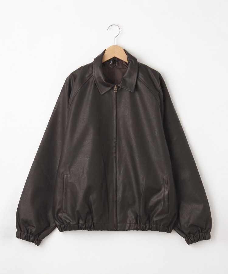 オフプライスストア(メンズ)(OFF PRICE STORE(Mens))のHALHAM（ハルハム） レザー調オーバージャケット【SALE/カジュアル/デイリー/トレンド/ストリート/ユニセックス】 ブラウン(042)