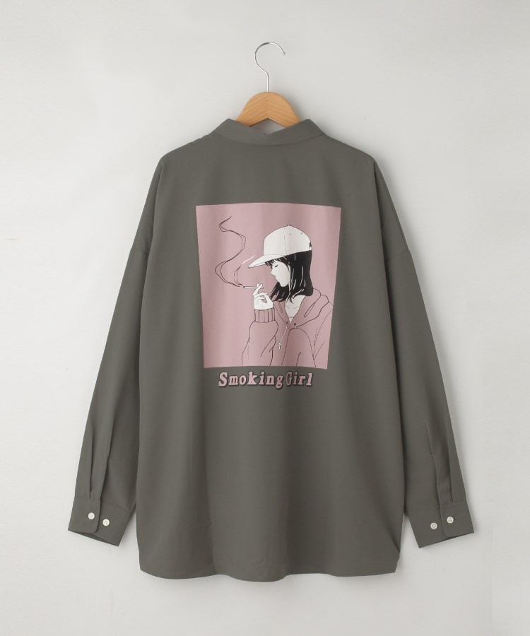 オフプライスストア(メンズ)(OFF PRICE STORE(Mens))のHALHAM バックプリントビックシャツ(Smoking girl)5