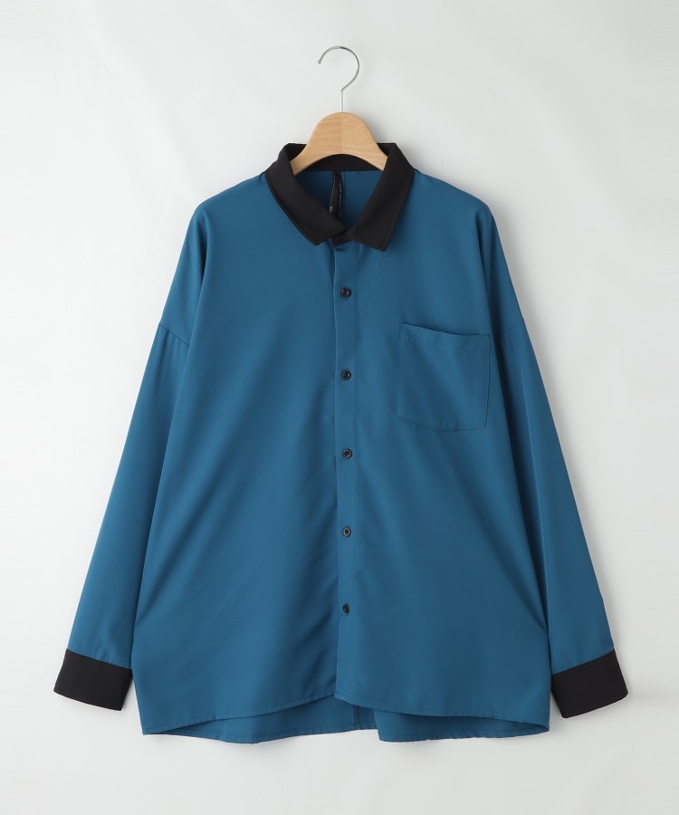 オフプライスストア(メンズ)(OFF PRICE STORE(Mens))のHALHAM　ポリストレッチ クレリックシャツ/レディース メンズ ターコイズ(022)