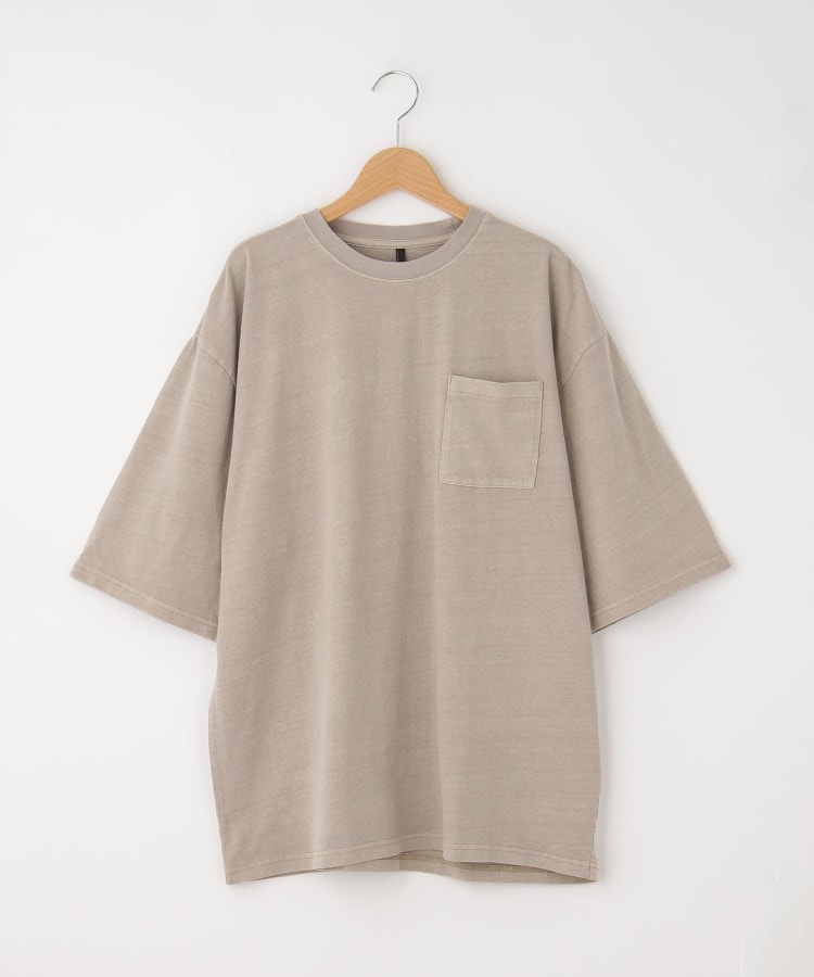 オフプライスストア(メンズ)(OFF PRICE STORE(Mens))のHALHAM（ハルハム） Pigment hard wash pocket T/ピグメント ハードウォッシュ ポケット付き Tシャツ【SALE/オーバーサイズ/カットソー/デイリー/ユニセックス】 ベージュ(052)