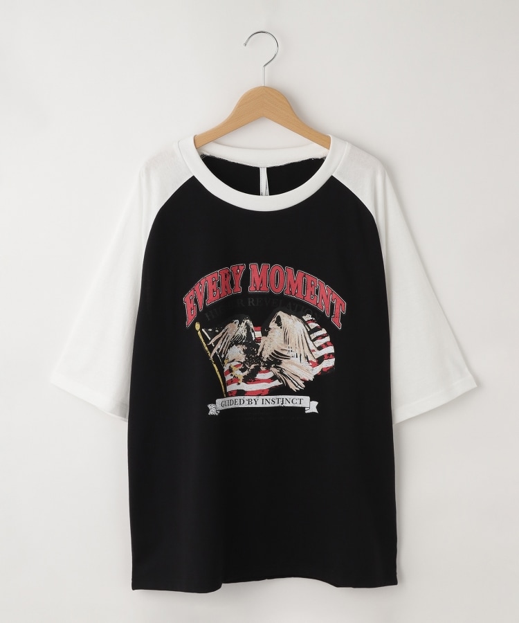 オフプライスストア(メンズ)(OFF PRICE STORE(Mens))のHALHAM　oversize raglan sleeve print  T-shirt/オーバーサイズ ラグランスリーブ プリント Tシャツ/リンガー プリントTシャツ ホワイト(001)