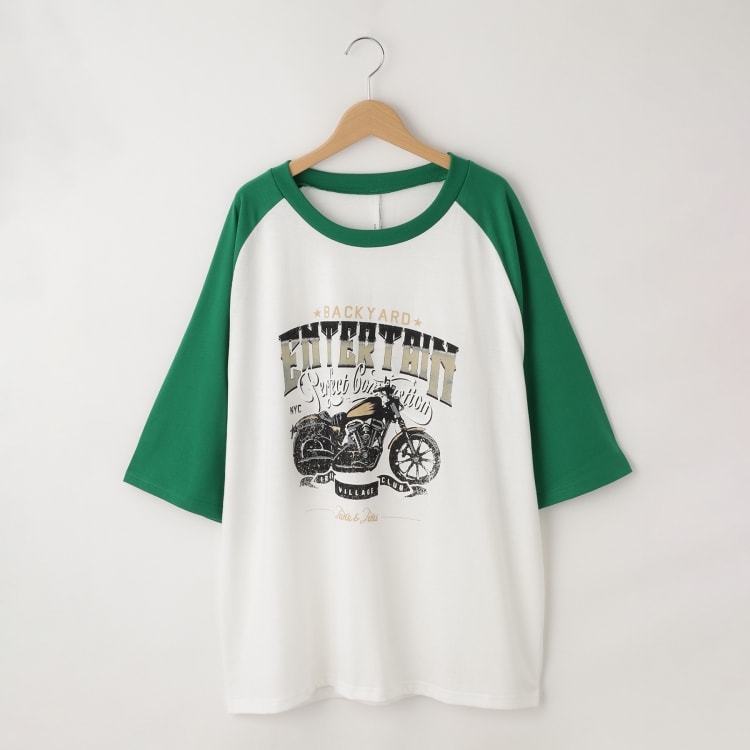 オフプライスストア(メンズ)(OFF PRICE STORE(Mens))のHALHAM　oversize raglan sleeve print  T-shirt/オーバーサイズ ラグランスリーブ プリント Tシャツ/リンガー プリントTシャツ Ｔシャツ