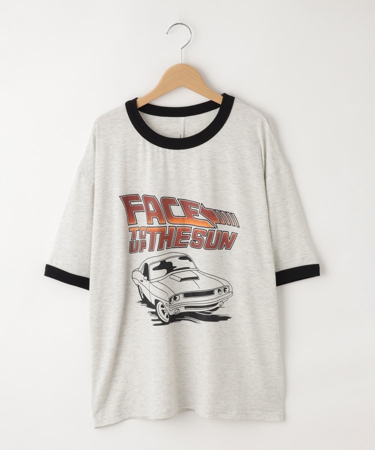 オフプライスストア(メンズ)(OFF PRICE STORE(Mens))のHALHAM（ハルハム） プリントリンガーTシャツ ライトグレー(011)