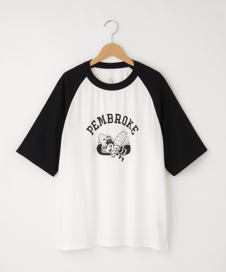 オフプライスストア(メンズ)(OFF PRICE STORE(Mens))のHALHAM（ハルハム） 配色ラグランプリントTシャツ ホワイト(001)