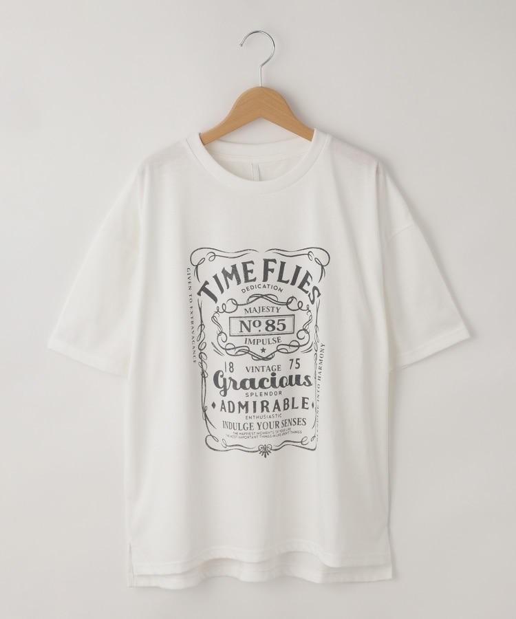 オフプライスストア(メンズ)(OFF PRICE STORE(Mens))のHALHAM（ハルハム） オーバーサイズ オールド プリント クルーネック 半袖Tシャツ　【SALE/ルーズシルエット/ユニセックス】 ホワイト(001)