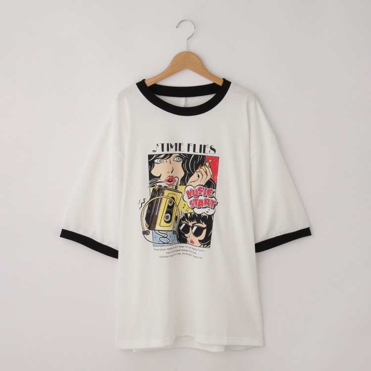 オフプライスストア(メンズ)(OFF PRICE STORE(Mens))のHALHAM　oversize raglan sleeve print  T-shirt/オーバーサイズ ラグランスリーブ プリント Tシャツ/リンガー プリントTシャツ Ｔシャツ