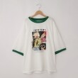 オフプライスストア(メンズ)(OFF PRICE STORE(Mens))のHALHAM　oversize raglan sleeve print  T-shirt/オーバーサイズ ラグランスリーブ プリント Tシャツ/リンガー プリントTシャツ グリーン(022)