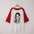 オフプライスストア(メンズ)(OFF PRICE STORE(Mens))のHALHAM　oversize raglan sleeve print  T-shirt/オーバーサイズ ラグランスリーブ プリント Tシャツ/リンガー プリントTシャツ レッド(062)