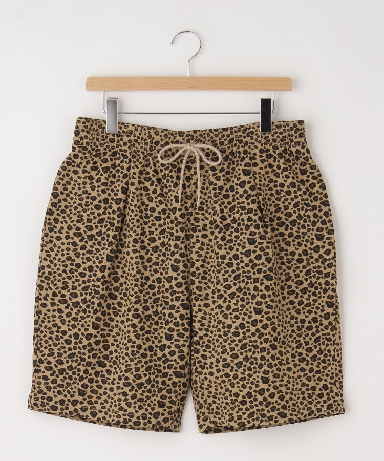 HALHAM(ハルハム) ヒョウ柄タック入りショートパンツ(膝丈 HALHAM(ハルハム) ヒョウ柄タック入りショートパンツ(膝丈