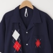 オフプライスストア(メンズ)(OFF PRICE STORE(Mens))のHALHAM（ハルハム） ダイヤ柄半袖シャツ【SALE/オーバーサイズ/カジュアル/きれいめカジュアル/ストリート/デイリー/ユニセックス/スポーティースタイル/ルーズシルエット/洗濯可】3