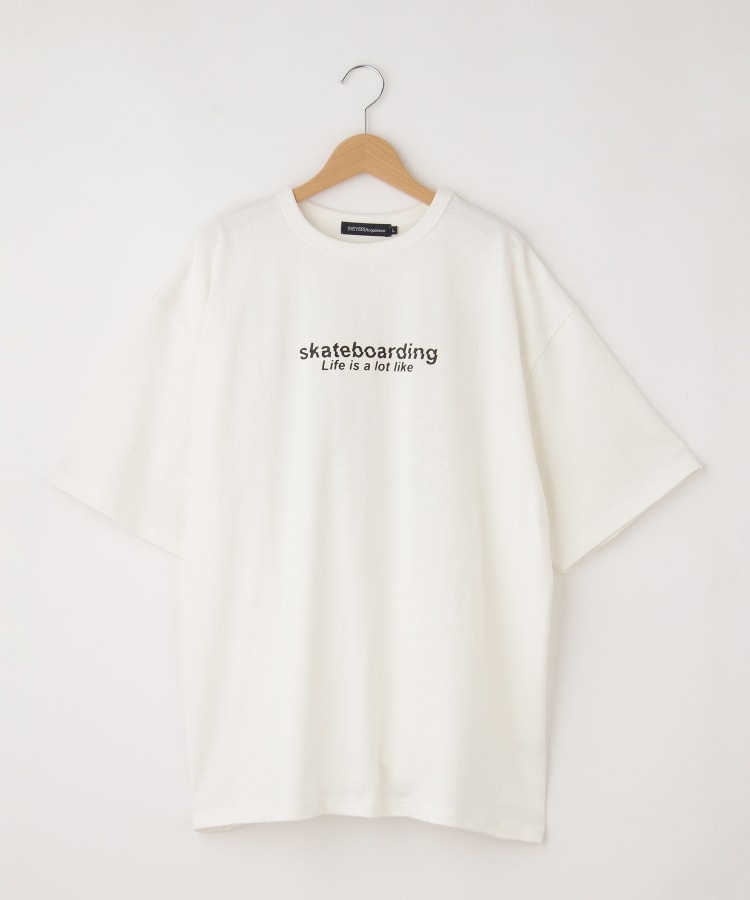 オフプライスストア(メンズ)(OFF PRICE STORE(Mens))の(Never)Acquiesce (ネバーアクイース) スケボーバックプリントTシャツ【SALE/カジュアル/きれいめカジュアル/デイリー/オーバーサイズ】 ホワイトB(003)