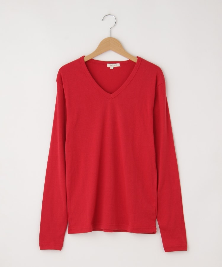オフプライスストア(メンズ)(OFF PRICE STORE(Mens))のRelation（リレーション） Vネック長袖プルオーバー レッド(062)