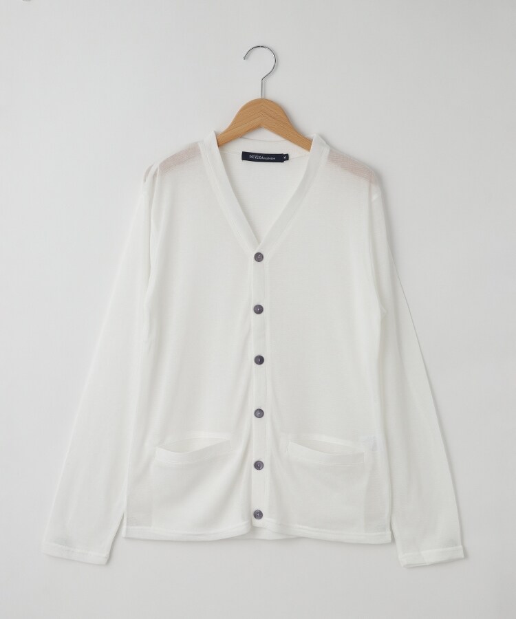 オフプライスストア(メンズ)(OFF PRICE STORE(Mens))の(Never)Acquiesce (ネバーアクイース) ポケット付きニットカーディガン ホワイト(001)