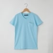 オフプライスストア(メンズ)(OFF PRICE STORE(Mens))の(Never)Acquiesce (ネバーアクイース) コットンVネックポケット付き半袖Tシャツ【SALE/カジュアル/きれいめカジュアル/デイリー】 サックスブルー(091)