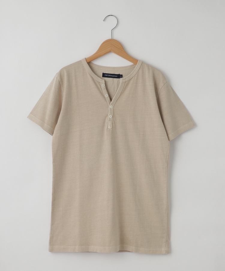 オフプライスストア(メンズ)(OFF PRICE STORE(Mens))の(Never)Acquiesce (ネバーアクイース) コットンヘンリーネック半袖Tシャツ【SALE/カジュアル/きれいめカジュアル/ストリート/デイリー】 ベージュ(051)