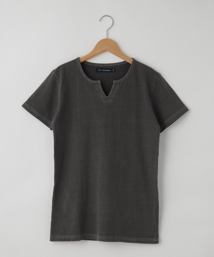 オフプライスストア(メンズ)(OFF PRICE STORE(Mens))の(Never)Acquiesce (ネバーアクイース) コットン半袖Tシャツ【SALE/カジュアル/きれいめカジュアル/デイリー】 ブラック(019)