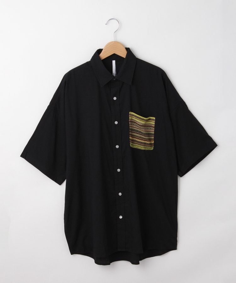オフプライスストア(メンズ)(OFF PRICE STORE(Mens))のHALHAM（ハルハム） 編みポケット半袖シャツ【SALE/オーバーサイズ/カジュアル/きれいめカジュアル/ストリート/デイリー/スポーティースタイル/ルーズシルエット/ユニセックス】1