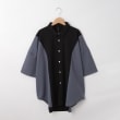 オフプライスストア(メンズ)(OFF PRICE STORE(Mens))のHALHAM（ハルハム） 配色半袖カジュアルシャツ【SALE/オーバーサイズ/カジュアル/きれいめカジュアル/ストリート/デイリー/スポーティースタイル/ルーズシルエット/ユニセックス】 ブラック(019)