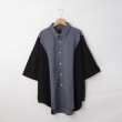 オフプライスストア(メンズ)(OFF PRICE STORE(Mens))のHALHAM（ハルハム） 配色半袖カジュアルシャツ【SALE/オーバーサイズ/カジュアル/きれいめカジュアル/ストリート/デイリー/スポーティースタイル/ルーズシルエット/ユニセックス】 チャコールグレー(014)