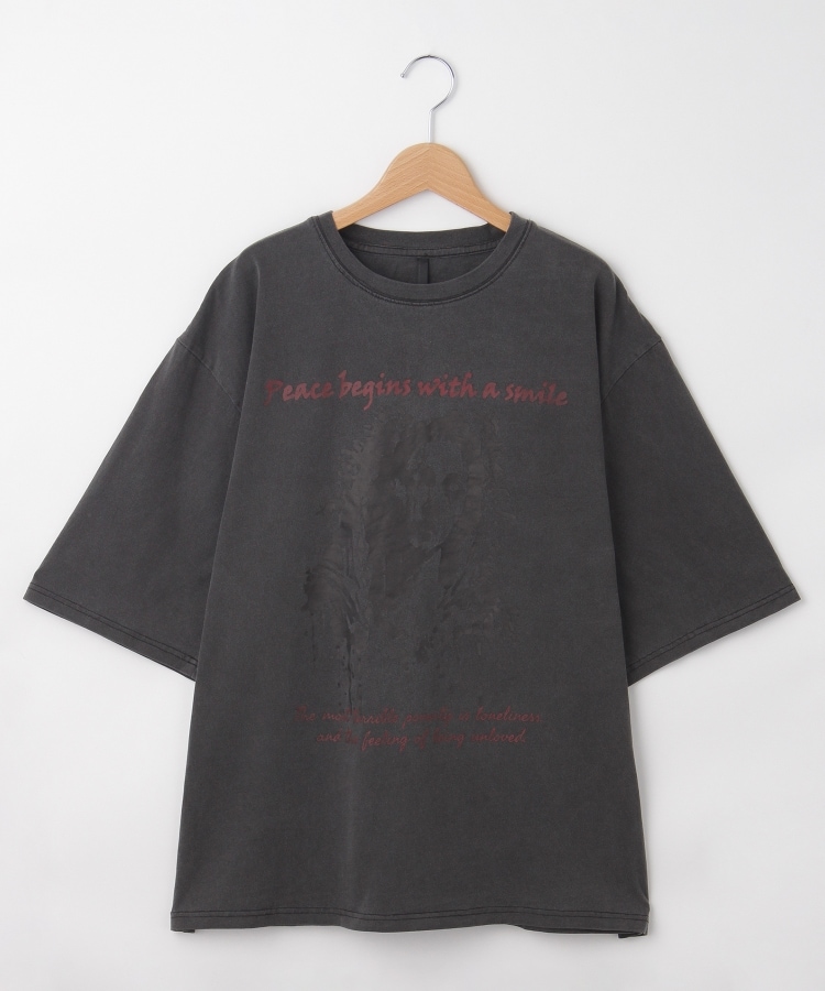 オフプライスストア(メンズ)(OFF PRICE STORE(Mens))のHALHAM（ハルハム） USED風プリントTシャツ（女の人） ブラック(019)