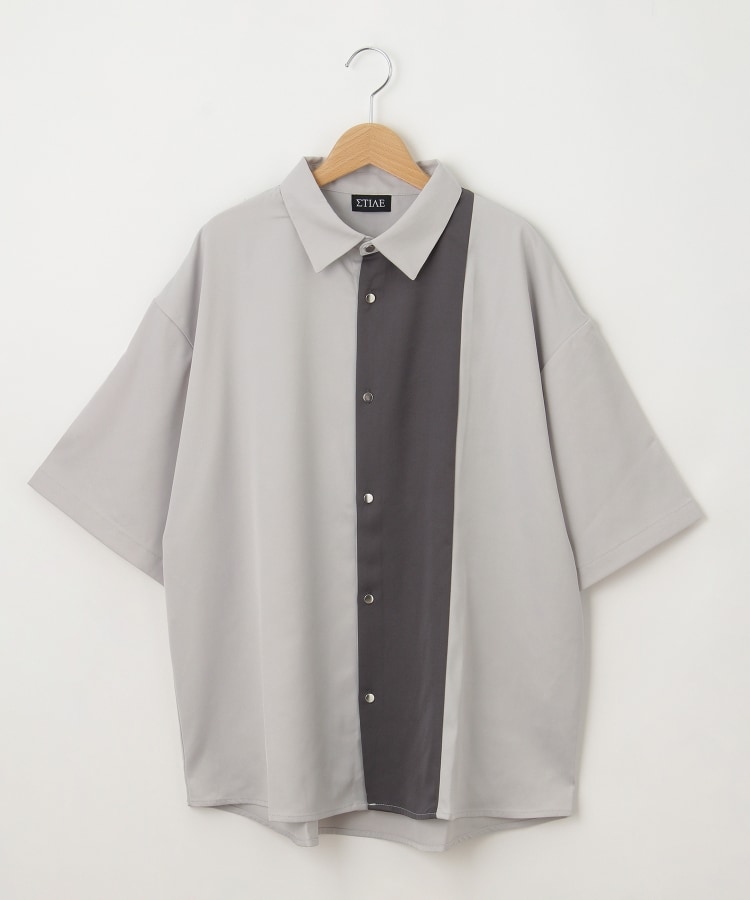 オフプライスストア(メンズ)(OFF PRICE STORE(Mens))のSTIAE（スティーレ） 配色メタルボタンシャツ グレー(012)