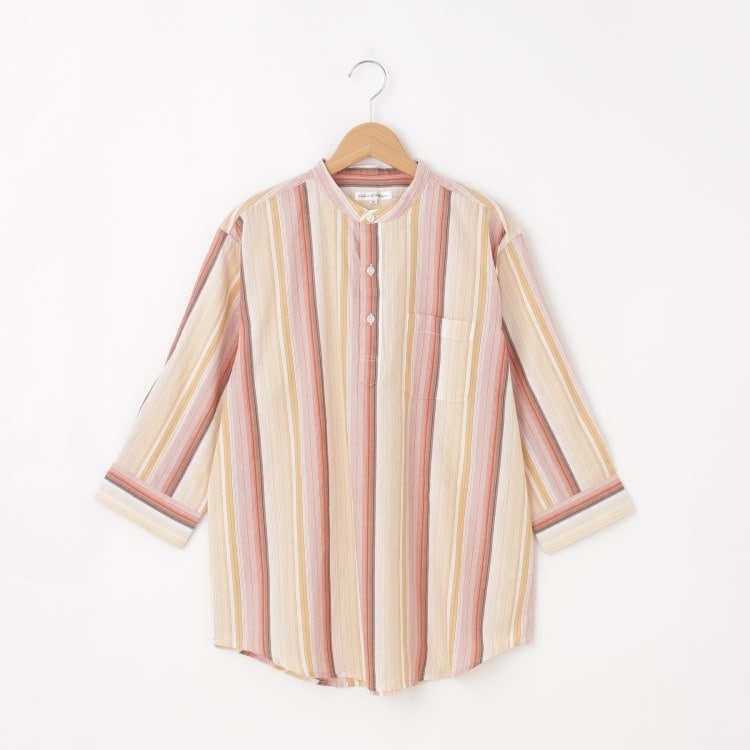 オフプライスストア(メンズ)(OFF PRICE STORE(Mens))のgarsonwave(ギャルソンウェーブ) バンドカラーストライプシャツ カジュアルシャツ