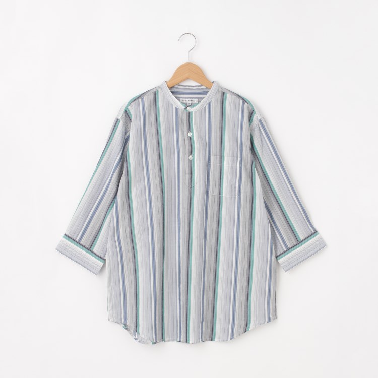 オフプライスストア(メンズ)(OFF PRICE STORE(Mens))のgarsonwave(ギャルソンウェーブ) バンドカラーストライプシャツ カジュアルシャツ