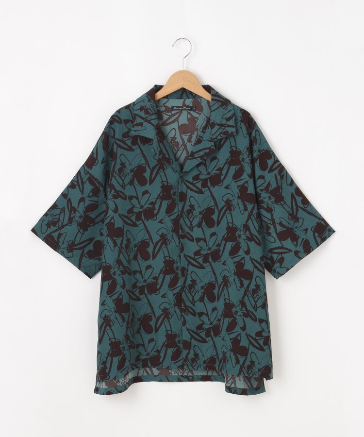 オフプライスストア(メンズ)(OFF PRICE STORE(Mens))のgarsonwave(ギャルソンウェーブ) オープンカラー総柄半袖シャツ【SALE/セール/オフプライス/カジュアル/デイリー/トレンド】 グリーン(989)
