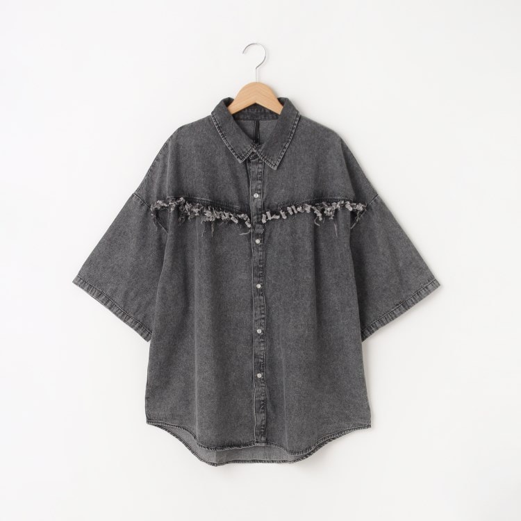 オフプライスストア(メンズ)(OFF PRICE STORE(Mens))のHALHAM（ハルハム） フリンジデニム風シャツ【SALE/セール/カジュアル/デイリー/トレンド】 カジュアルシャツ