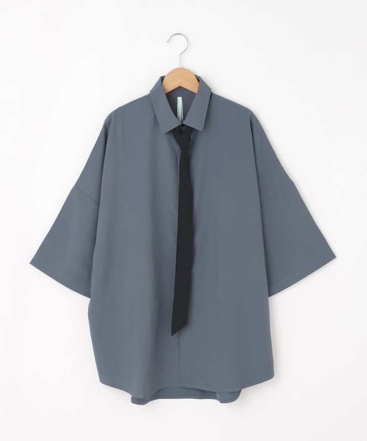 オフプライスストア(メンズ)(OFF PRICE STORE(Mens))のHALHAM（ハルハム） タイ付きシャツ【SALE/セール/カジュアル/デイリー/トレンド/きれいめカジュアル】 チャコールグレー(014)