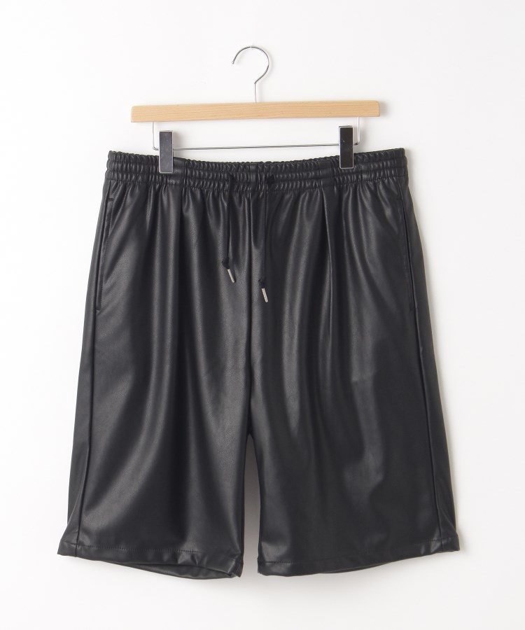 オフプライスストア(メンズ)(OFF PRICE STORE(Mens))のHALHAM（ハルハム） 合皮ハーフパンツ【SALE/セール/カジュアル/デイリー/トレンド/ユニセックス】 ブラック(019)