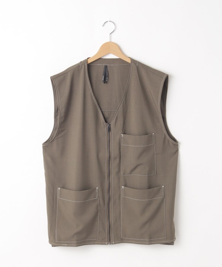 オフプライスストア(メンズ)(OFF PRICE STORE(Mens))のHALHAM（ハルハム） BIGポケットジップベスト【SALE/セール/カジュアル/デイリー/トレンド/ユニセックス】 カーキ(027)