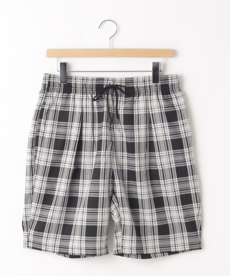 オフプライスストア(メンズ)(OFF PRICE STORE(Mens))のHALHAM（ハルハム） チェック柄ハーフパンツ【SALE/セール/カジュアル/デイリー/トレンド/ゆったり/ユニセックス】 ブラック(019)