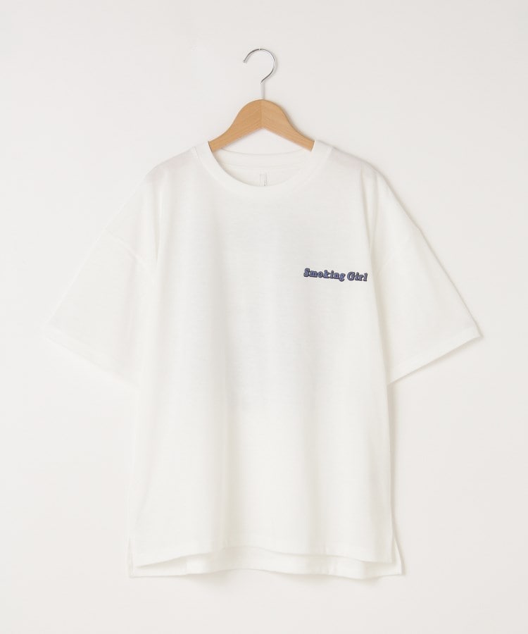 オフプライスストア(メンズ)(OFF PRICE STORE(Mens))のHALHAM（ハルハム） バックカラープリントTシャツ【SALE/セール/カジュアル/デイリー/トレンド/ストリート/ユニセックス】 ホワイト(001)