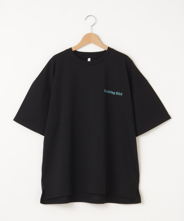 オフプライスストア(メンズ)(OFF PRICE STORE(Mens))のHALHAM（ハルハム） バックカラープリントTシャツ【SALE/セール/カジュアル/デイリー/トレンド/ストリート/ユニセックス】 ブラック(019)
