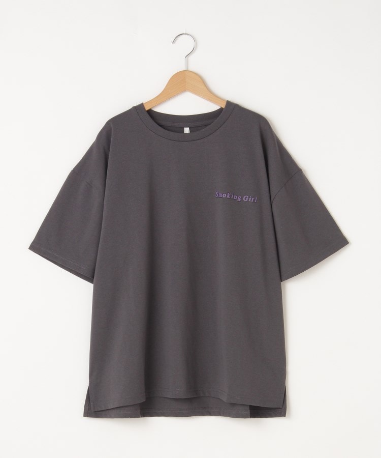オフプライスストア(メンズ)(OFF PRICE STORE(Mens))のHALHAM（ハルハム） バックカラープリントTシャツ【SALE/セール/カジュアル/デイリー/トレンド/ストリート/ユニセックス】 チャコールグレー(014)