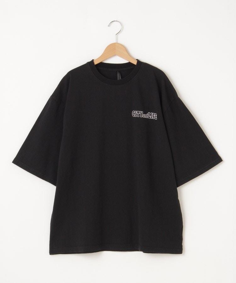 オフプライスストア(メンズ)(OFF PRICE STORE(Mens))のHALHAM（ハルハム） ヴィンテージ風加工バックプリントTシャツ【SALE/セール/カジュアル/デイリー/トレンド/ユニセックス】 ウォッシュブラック019)