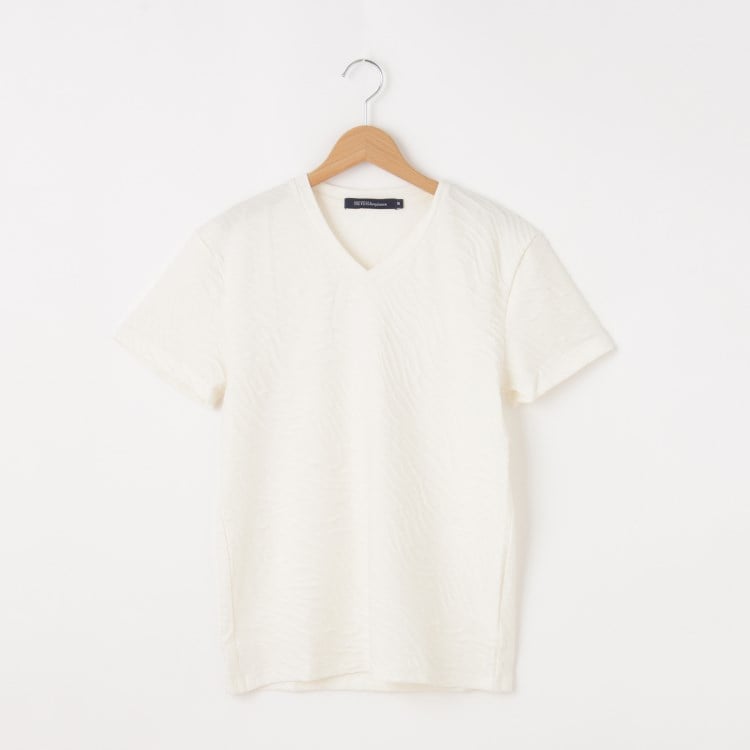 オフプライスストア(メンズ)(OFF PRICE STORE(Mens))の(Never)Acquiesce (ネバーアクイース) 立体デザインVネックTシャツ【SALE/セール/カジュアル/デイリー/トレンド/きれいめカジュアル】 Ｔシャツ