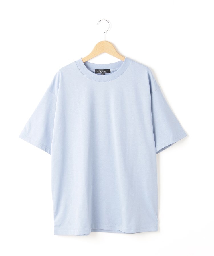 オフプライスストア(メンズ)(OFF PRICE STORE(Mens))の(Never)Acquiesce (ネバーアクイース) シルキータッチTシャツ(リブ幅２種類)【SALE/セール/カジュアル/デイリー/トレンド/きれいめカジュアル】 サックスブルー(091)
