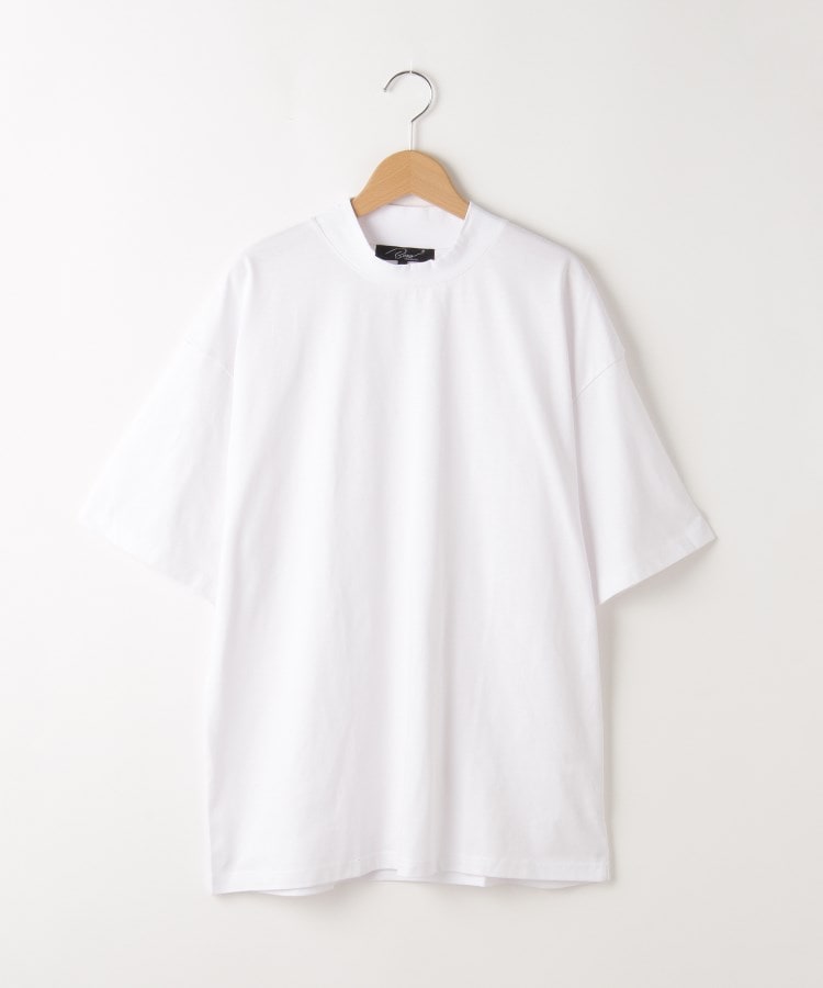 オフプライスストア(メンズ)(OFF PRICE STORE(Mens))の(Never)Acquiesce (ネバーアクイース) シルキータッチTシャツ(リブ幅２種類)【SALE/セール/カジュアル/デイリー/トレンド/きれいめカジュアル】 ホワイト(リブ幅太)(001)