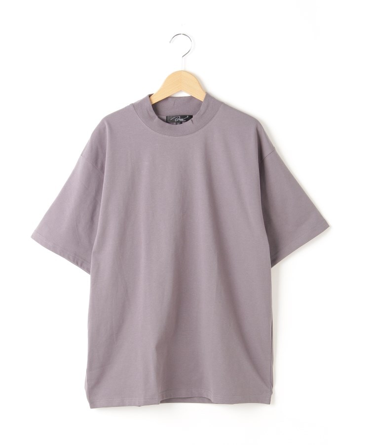 オフプライスストア(メンズ)(OFF PRICE STORE(Mens))の(Never)Acquiesce (ネバーアクイース) シルキータッチTシャツ(リブ幅２種類)【SALE/セール/カジュアル/デイリー/トレンド/きれいめカジュアル】 チャコールグレー(リブ幅太)(018)