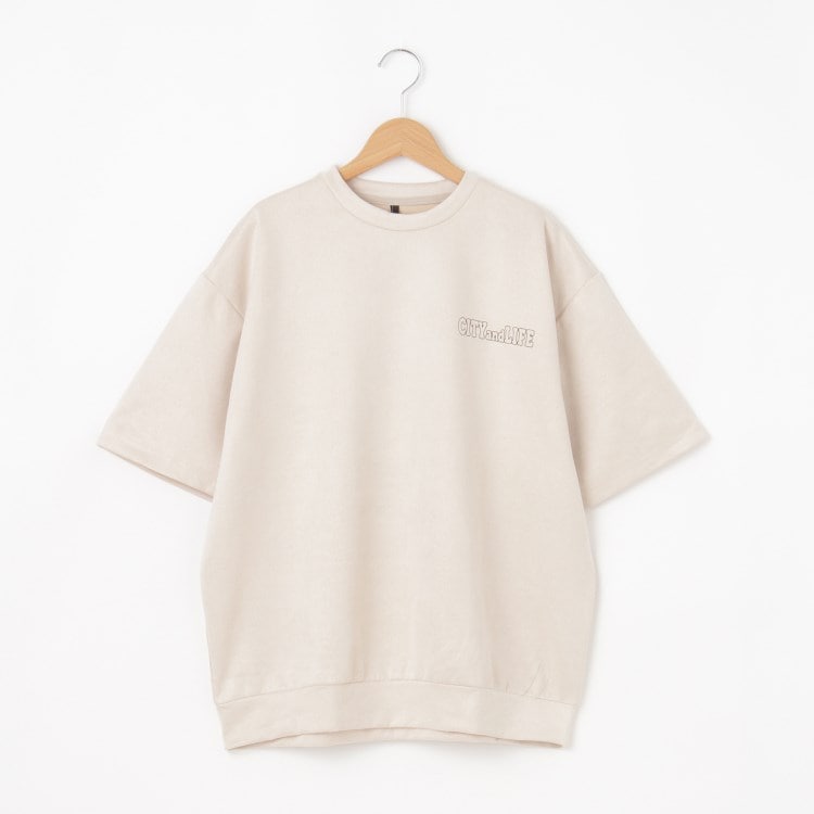オフプライスストア(メンズ)(OFF PRICE STORE(Mens))のHALHAM（ハルハム） スエード調　プリント半袖カットソー【SALE/セール/オフプライス/カジュアル/デイリー/トレンド/ユニセックス】 カットソー