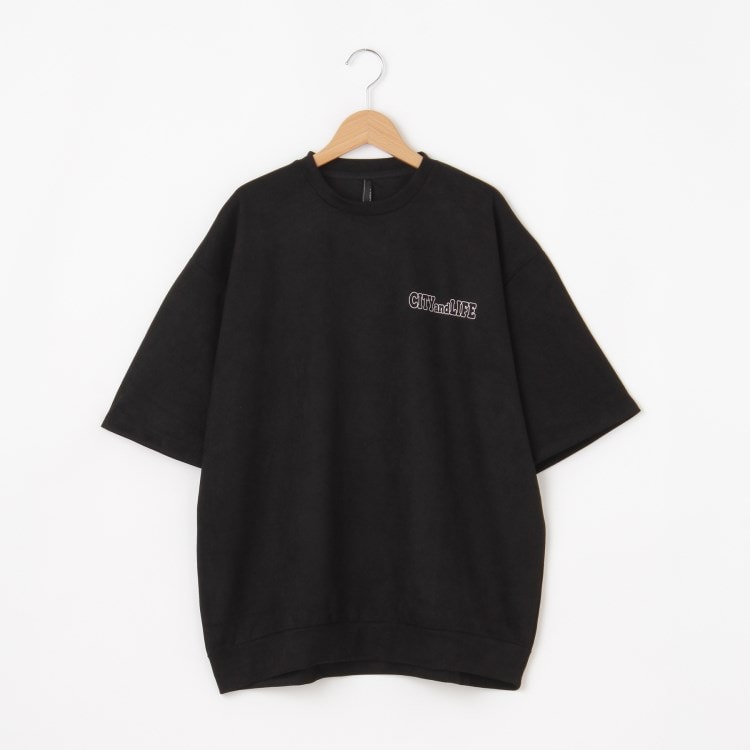 オフプライスストア(メンズ)(OFF PRICE STORE(Mens))のHALHAM（ハルハム） スエード調　プリント半袖カットソー【SALE/セール/オフプライス/カジュアル/デイリー/トレンド/ユニセックス】 カットソー